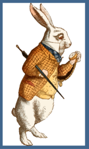 A rabbit from Alice in Wonderland